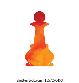 Chess Pawn simple icon on white background.