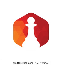 Chess Pawn simple icon on white background.