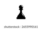 chess pawn symbol, black isolated silhouette