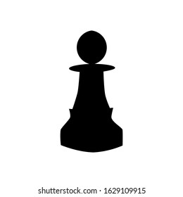 Chess pawn symbol isolated on white background in flat style. Strategy board game. Vector illustration