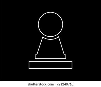 chess pawn  thin line icon