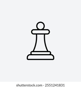 Chess pawn thin liner icon isolated.