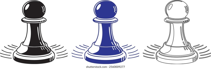 chess pawn vector art icon outline illustration
