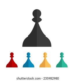  Chess Pawn - vector icon, flat design