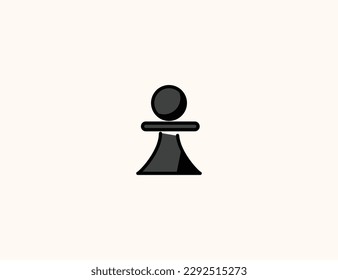 Chess Pawn vector icon. Isolated Chess Pawn flat emoticon illustration - Vector