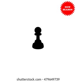 Chess pawn vector icon isolated on white background.