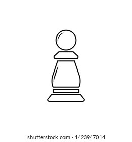 Chess pawn vector icon on white