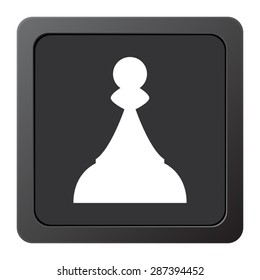  Chess Pawn - vector icon on a grey button
