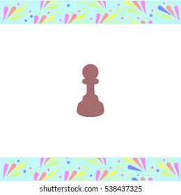 Chess pawn vector icon on white background. Isolated illustration. Business picture.
