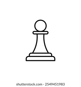 Chess pawn vector icon outlined style.