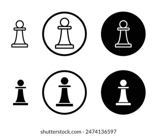 Chess pawn vector icon set. Soldier chess vector sign suitable for apps and websites UI designs.