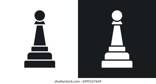 Chess pawn vector icon set in solid style.