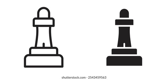 Chess pawn vector icon set in black.