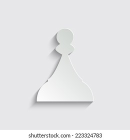  Chess Pawn  - vector icon with shadow on a grey background