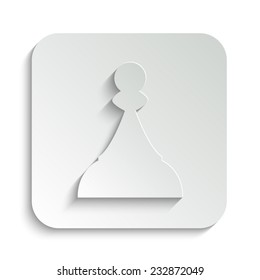  Chess Pawn - vector icon with shadow on a grey button