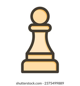 Chess Pawn Vector Thick Line Filled Colors Icon For Personal And Commercial Use.
