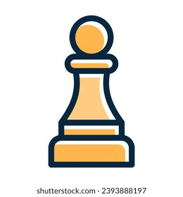 Chess Pawn Vector Thick Line Filled Dark Colors Icons For Personal And Commercial Use.
