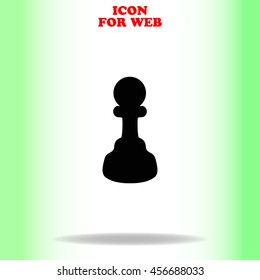 Chess pawn web icon. Black illustration on white background