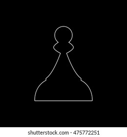 Chess Pawn  - white vector icon