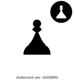 Chess Pawn  - white vector icon