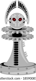 Chess piece bishop in the steampunk style. Vector illustration on the theme of Board games and steampunk.