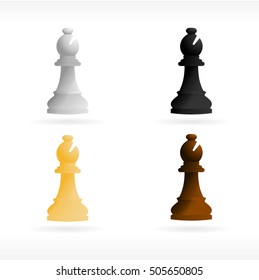 Chess piece bishop. Vector illustration. Vector icon.