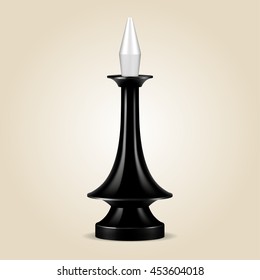 Chess piece black king isolated, look like realistic, vector illustration