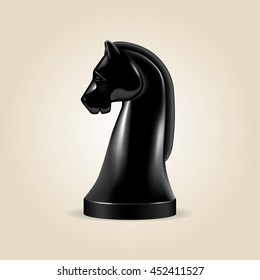 Chess piece black knight isolated, look like realistic, vector illustration