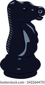 Schachstück schwarzen Ritter. Vektorgrafik einzeln auf weißem Hintergrund.