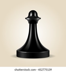 Chess piece black pawn isolated, look like realistic, vector illustration