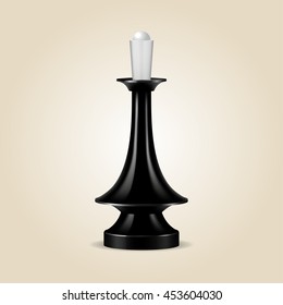 Chess piece black queen isolated, look like realistic, vector illustration
