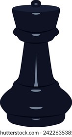Chess piece black rook. Vector illustration isolated on white background.