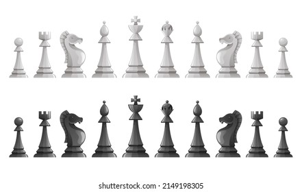 Premium Vector  Chess figures on chessboard top view black and