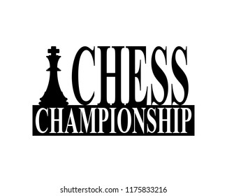 Chess piece black and white silhouette championship sign
