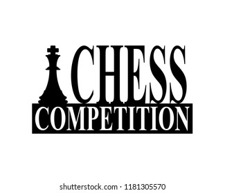 Chess piece black and white silhouette competition sign
