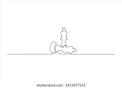 chess piece continuous line vector illustration design