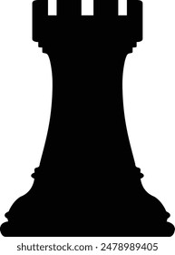 Chess Piece Figures flat black vector icon.
