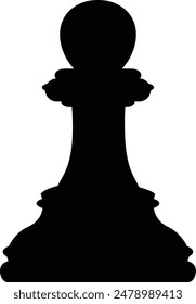 Chess Piece Figures flat black vector icon.