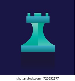 Chess piece flat icon. on blue background. vector illustration. logo. Symbols. Business