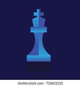 Chess piece flat icon. on blue background. vector illustration. logo. Symbols. Business