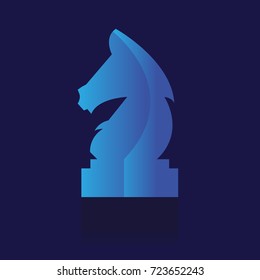 Chess piece flat icon. on blue background. vector illustration. logo. Symbols. Business
