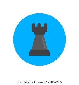 Chess piece flat icon. Round colorful button, Strategy circular vector sign, logo illustration. Flat style design