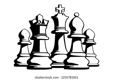 Chess is a piece of the game King Queen Board competition intelligence . Vector Clipart