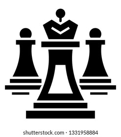 Chess piece glyph vector icon 
