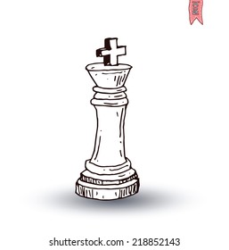 chess piece, hand drawn vector illustration.