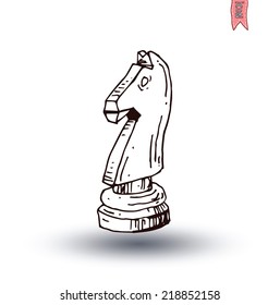 chess piece, hand drawn vector illustration.
