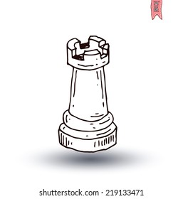 chess piece, hand drawn vector illustration.