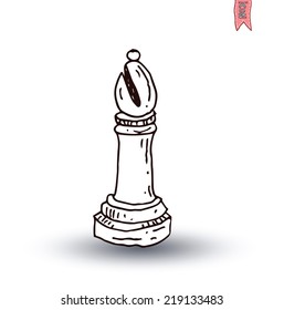 chess piece, hand drawn vector illustration.