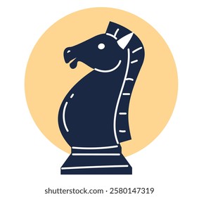 Chess piece horse symbol isolated concept. Vector graphic design illustration