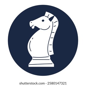 Chess piece horse symbol isolated concept. Vector graphic design illustration